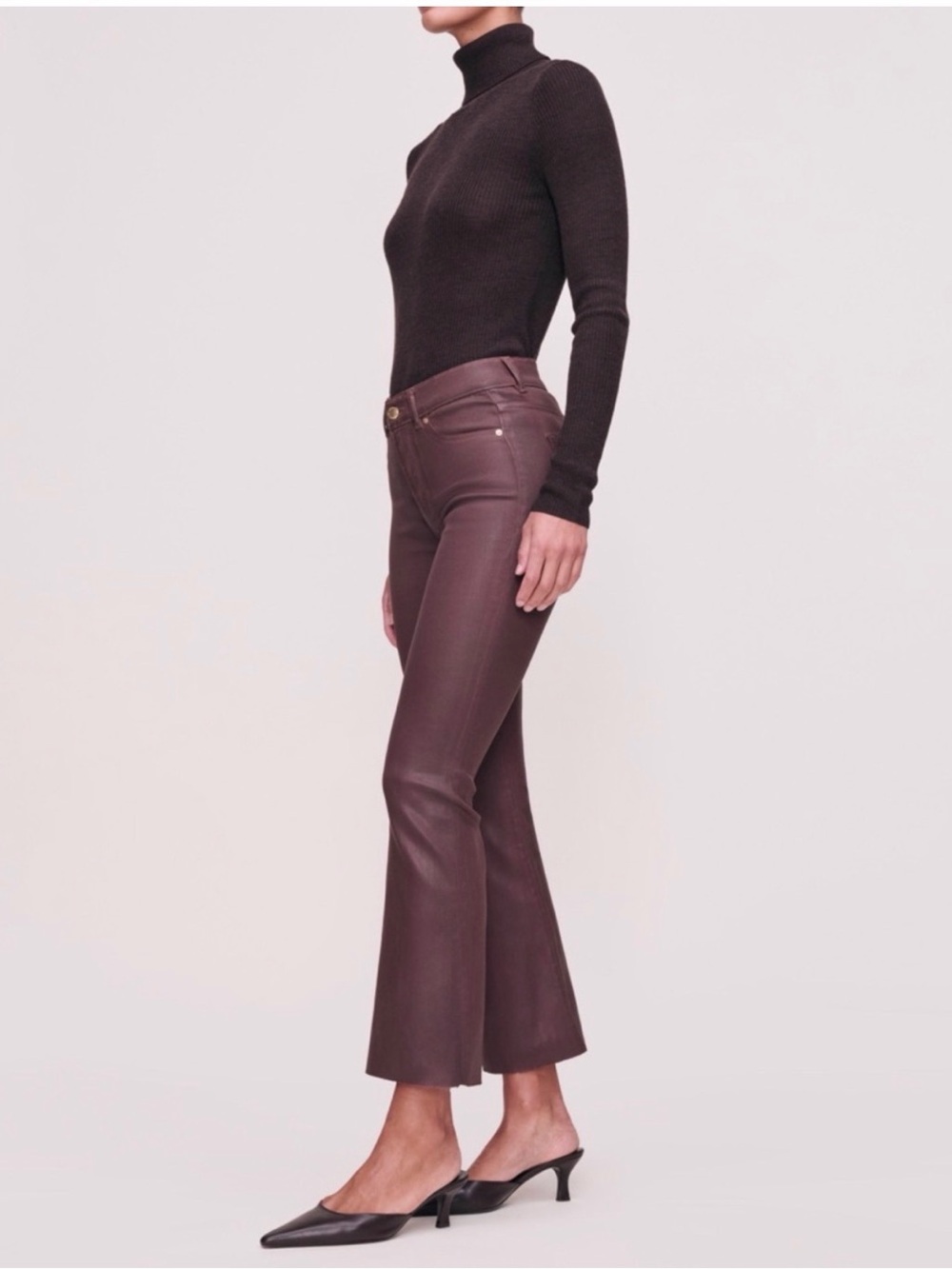 [$276] DL1961 Jeans burgundy High-Rise boot cut Flare cropped Sz 26